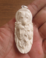 Goddess Carved Bone Pendants 004