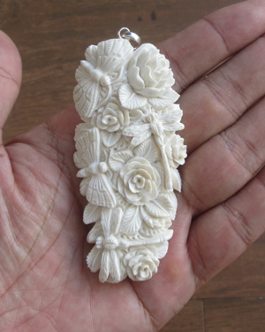 Animal Flower Carved Bone Pendants