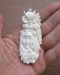 Goddess Bone Carving Pendants