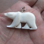 Polar Bear Carved Bone Pendant
