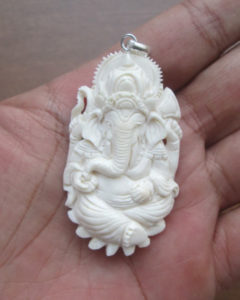 Ganesha Carved Bone Pendant