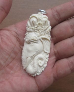 Ganesha Carved Bone Pendant
