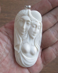 Goddess Carved Bone Pendant