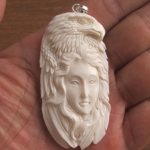 Goddess Eagle Carved Bone Pendant