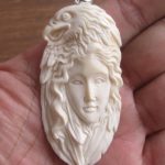 Goddess Eagle Carved Bone Pendant