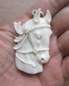 Horse Carved Bone Pendant