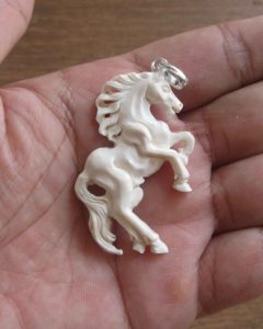 Horse Carved Bone Pendant