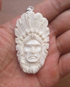 Indian Carved Bone Pendant