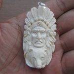 Indian Bear Carved Bone Pendant