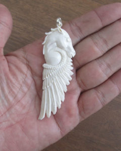 Pegasus Carved Bone Pendant