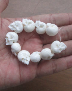 Carved Skull Bone Bead