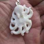 Octopus Carved Bone Pendant