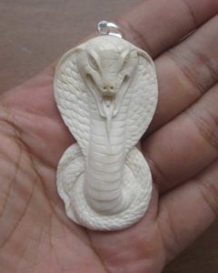 Snake Carved Bone Pendant
