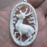 Deer Carved Bone Pendant
