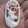 Deer Head Carved Bone Pendant